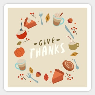 Give Thanks Thanksgiving Thankful Sticker